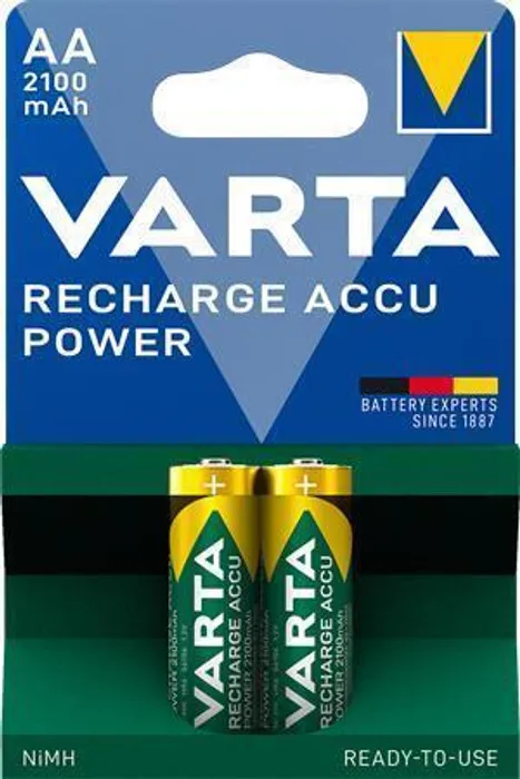 Hauptbild des Produkts Nabíjecí baterie, AA (tužková), 2x2100 mAh, přednabité, VARTA "Longlife Accu"