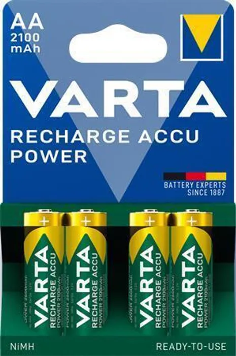 Hauptbild des Produkts Nabíjecí baterie, AA (tužková), 4x2100 mAh, přednabité, VARTA "Longlife Accu"