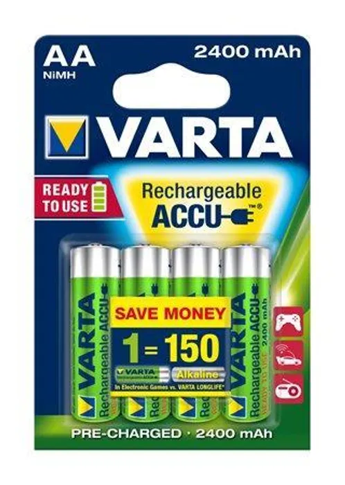 Hauptbild des Produkts Nabíjecí baterie,  AA (tužková), 4x2500 mAh, přednabité, VARTA "Power Accu"