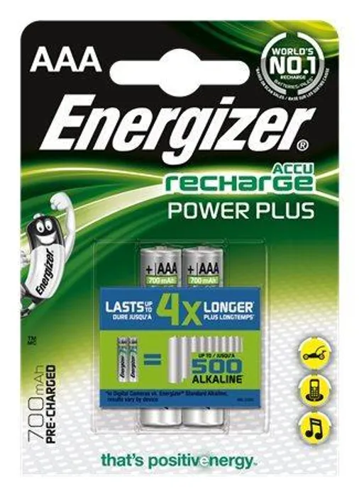 Hauptbild des Produkts Nabíjecí baterie, AAA, 2x700 mAh, ENERGIZER "Power Plus"
