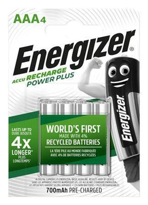 Hauptbild des Produkts Nabíjecí baterie, AAA, 4x700 mAh, ENERGIZER "Power Plus"