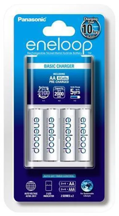 Hauptbild des Produkts Nabíječka baterií, AAA, + 4xAAA, časovač, PANASONIC "Eneloop"
