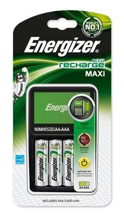 Hauptbild des Produkts Nabíječka baterií, AA/AAA, 4x2300 mAh AA (přednabité), displej, ENERGIZER "Maxi"
