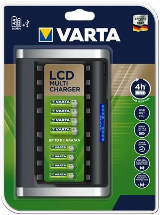Hauptbild des Produkts Nabíječka baterií AA/AAA "LCD Multi Charger", 4x1600 mAh AA, LCD displej, VARTA