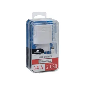 Ladegerät „VA 4125 WD2“, weiß, 2xUSB, 3,4 A, Lightning-Kabel, RIVACASE