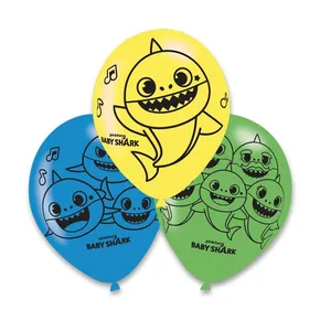 Luftballons Baby Shark Farb- und Motivmix [6 Stk.]