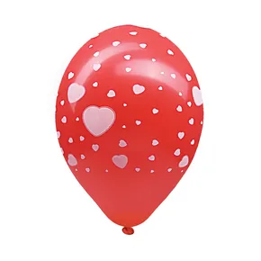 Luftballon Herzen weiß/rot durchmesser 30cm `L` [100 St.]