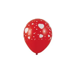 Luftballon Herzen weiß/rot durchmesser 30cm `L` [5 St.]