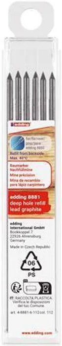Hauptbild des Produkts Náhradní náplň k technické tužce pro značení otvorů "8881", grafitová, 2,8 mm, EDDING 7110042000