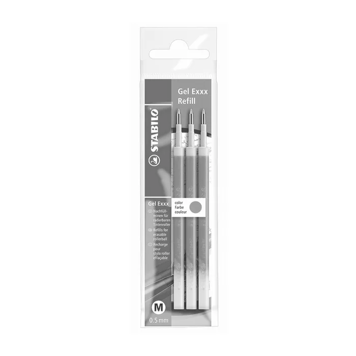 Hauptbild des Produkts Náplň do rolleru "Gel Exxx", tyrkysová, 0,5 mm, gumovací, STABILO [3 ks]