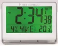 Wanduhr Horlcdnew, Funksteuerung, LCD-Display, 22x20 cm, ALBA, silber
