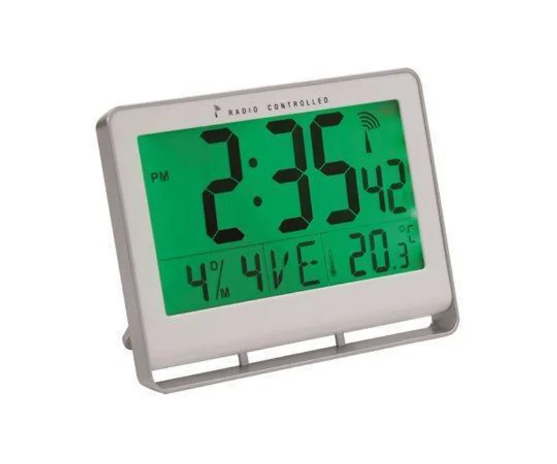 Hauptbild des Produkts Nástěnné hodiny "Horlcdnew", radio-control, LCD displej, 22x20 cm, ALBA, stříbrné