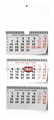 Wandkalender - Dreimonatskalender - Faltschachtel (mit internationalen Feiertagen)