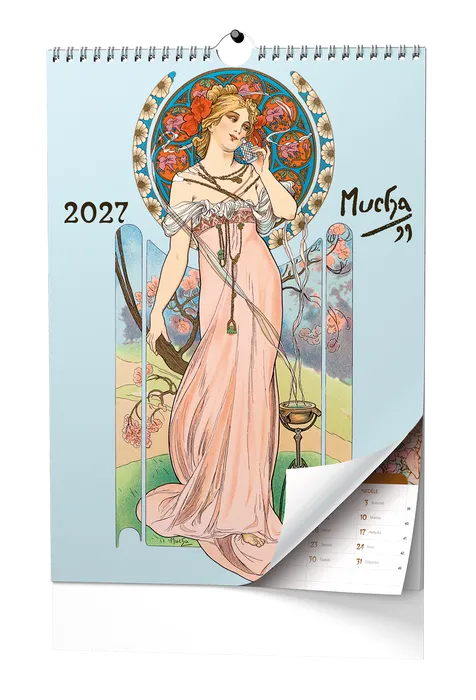 Hauptbild des Produkts Nástěnný poznámkový kalendář A3 - Alfons Mucha 2027