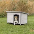 Natura Hundehütte mit Flachdach M-L 104 x 72 x 68 cm, grau