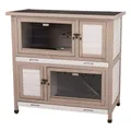 NATURA Kaninchenstall mit Wärmedämmung, 2 Etagen, 116 x 113 x 65 cm, grau