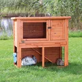 NATURA Kaninchenstall mit Auslauf 104 x 97 x 52 cm, braun