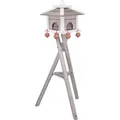 Weiteres Produktbild natura Outdoor Dreibein-Futterspender, 46 × 35 × 46 cm/ 1,36 m, Kiefernholz, grau/weiß