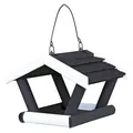 NATURA Outdoor-Futterspender offen, schwarz und weiß 17x19x14 cm
