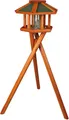 NATURA Outdoor-Futterstation mit Vordach und Silo, auf Stativ 1,40 m, 50 x 34 cm, Kiefernholz