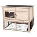 Natura isolierter Kaninchenstall XL: 120 × 98 × 94 cm, 2 Etagen, Unterlauf, grau