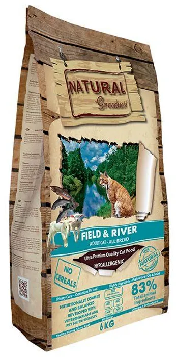 Hauptbild des Produkts Natural Greatness Field,River Cat Recipe /losos,jehně 2 kg