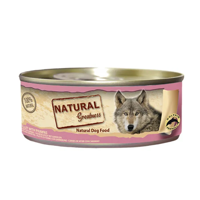 Hauptbild des Produkts Natural Greatness filet tuňák+krevety, konzerva pro psy 156 g