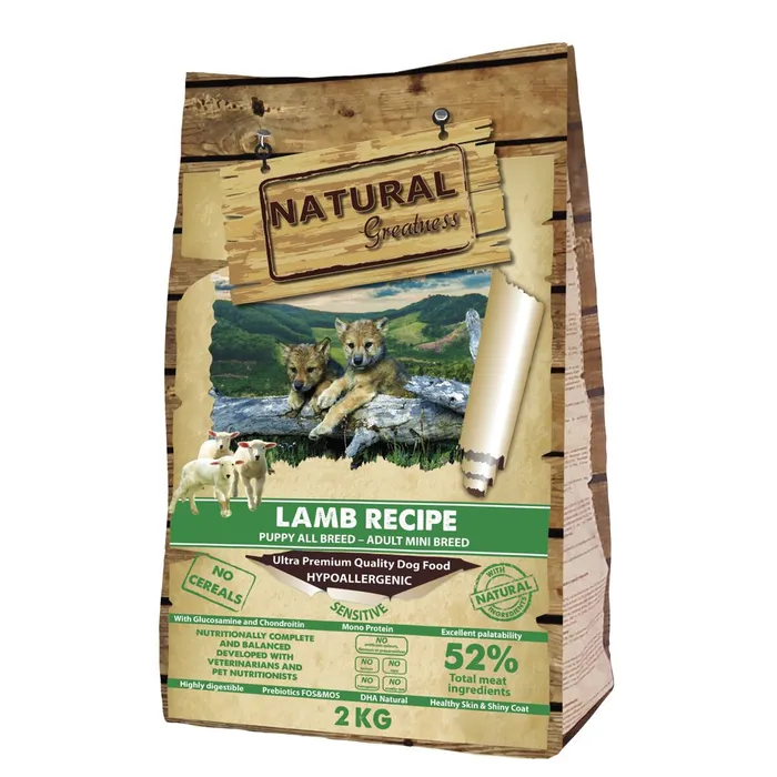 Hauptbild des Produkts Natural Greatness Lamb Recipe Sensitive Starter Puppy & Adult Mini 2 kg
