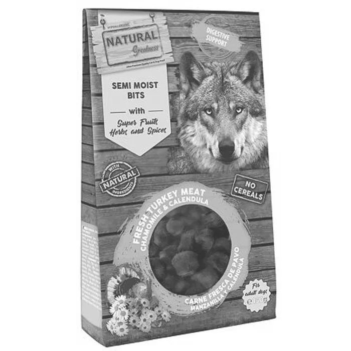 Hauptbild des Produkts Natural Greatness SEMI-MOIST BIT DIGESTIVE SUPPORT poloměkký pamlsek pro psy 150 g