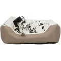 NELLI Bett, rechteckig, voluminöse Kanten, 80 x 65 cm, hellbraun/beige - SALE
