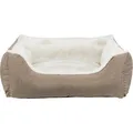 NELLI Bett, rechteckig, voluminöse Kanten, 80 x 65 cm, hellbraun/beige - SALE