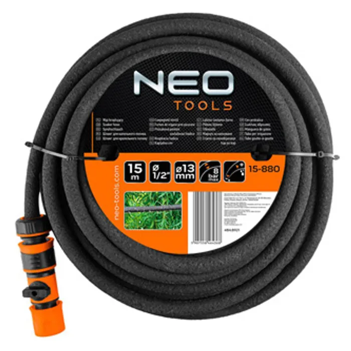 Hauptbild des Produkts NEO TOOLS odkapávací hadice 15m, 1/2", 8bar, černá, 15-880