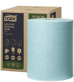 Vlies Reinigungstuch Tork 190494 Purotop Low-Lint Rolle türkis W1/W2/W3 [1 Stk.]