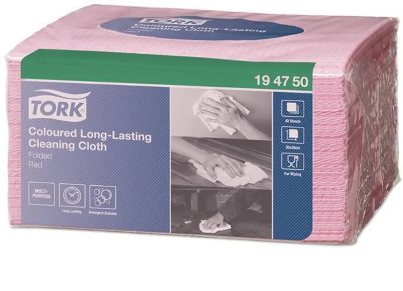 Hauptbild des Produkts Netkaná textílie Tork Premium ve skládané verzi - červená [40 ks]