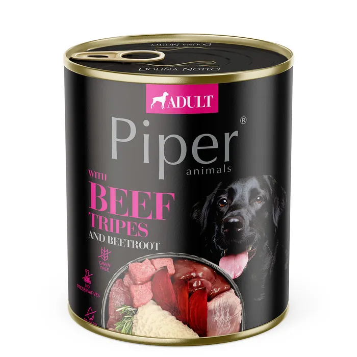Hauptbild des Produkts NEW PIPER s hovězími žaludky a červenou řepou, konzerva pro psy 800g