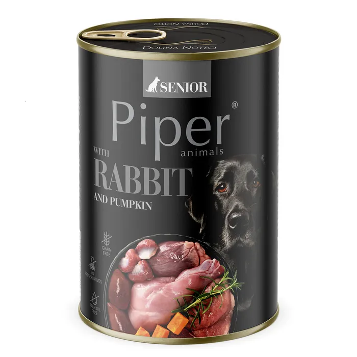 Hauptbild des Produkts NEW PIPER SENIOR s králíkem a dýní, konzerva pro psy 400 g