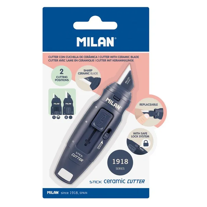 Hauptbild des Produkts Nůž ořezávací MILAN Stick keramická čepel, modrý