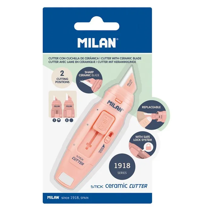 Hauptbild des Produkts Nůž ořezávací MILAN Stick keramická čepel, růžový