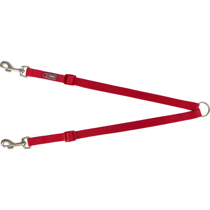 Hauptbild des Produkts Nylonová rozdvojka - pásky s karabinami 40-70 cm/15 mm, - červená