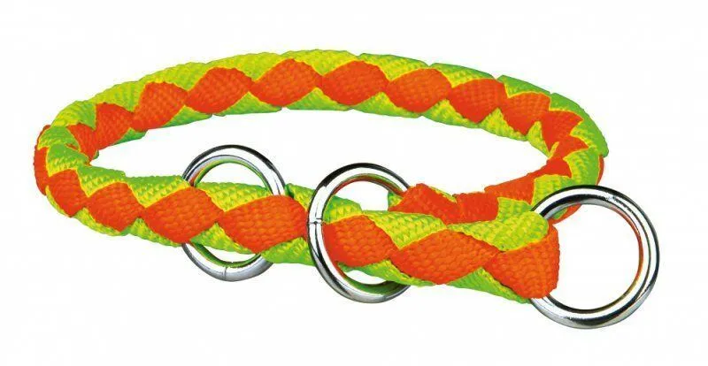 Hauptbild des Produkts Nylonový obojek kulatý CAVO- neon oranžový/zelený DOPRODEJ S:25-31cm/12mm