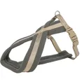 Nylonový postroj PREMIUM podšitý, písková/grafit M:hruď:45-80cm/25mm