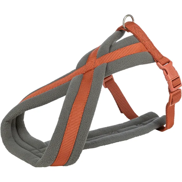 Hauptbild des Produkts Nylonový postroj PREMIUM podšitý, rezavá/grafit M:hruď:45-80cm/25mm