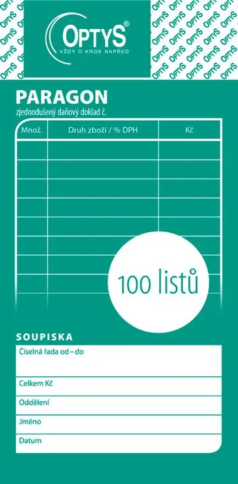 Hauptbild des Produkts Obchodní paragon, 100 listů 1070