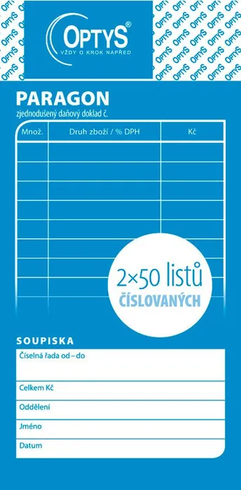 Hauptbild des Produkts Obchodní paragon, číslovaný, 2 x 50 listů 1092