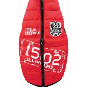 Kleid mit Geschirr Saint-Malo rot M:45cm, Brustumfang:60cm, Halsumfang:46cm