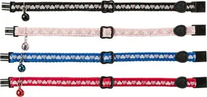 Halsband für eine Katze mit HERZ-Motiv und Glöckchen