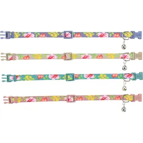 Katzenhalsband mit Blumen, 20–34 cm/10 mm, verschiedene Farben