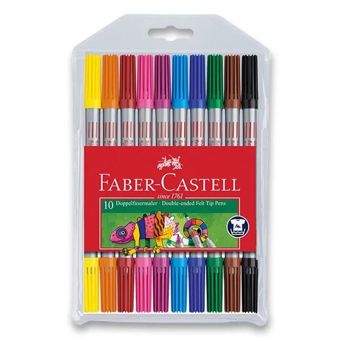 Hauptbild des Produkts Oboustranné dětské fixy Faber-Castell - 10 barev