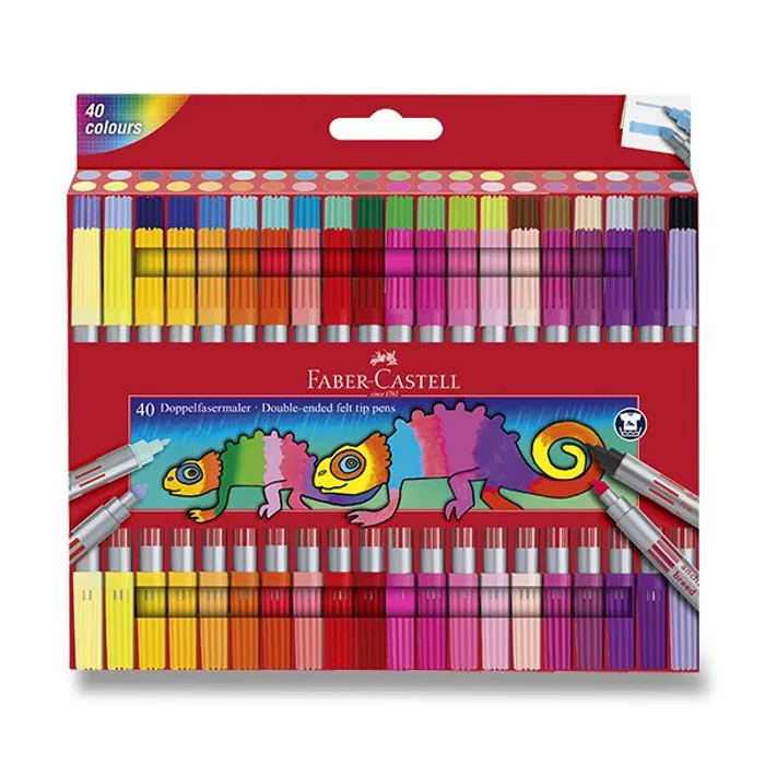 Hauptbild des Produkts Oboustranné dětské fixy Faber-Castell 40 barev