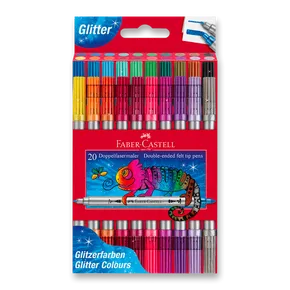 Faber-Castell Glitzer-Doppelseitige Kindermarker – 20 Stück